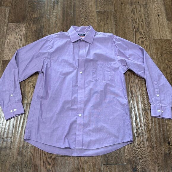 Chaps Men’s Regular Fit Burgundy Button Down. Sz L - Picture 1 of 4